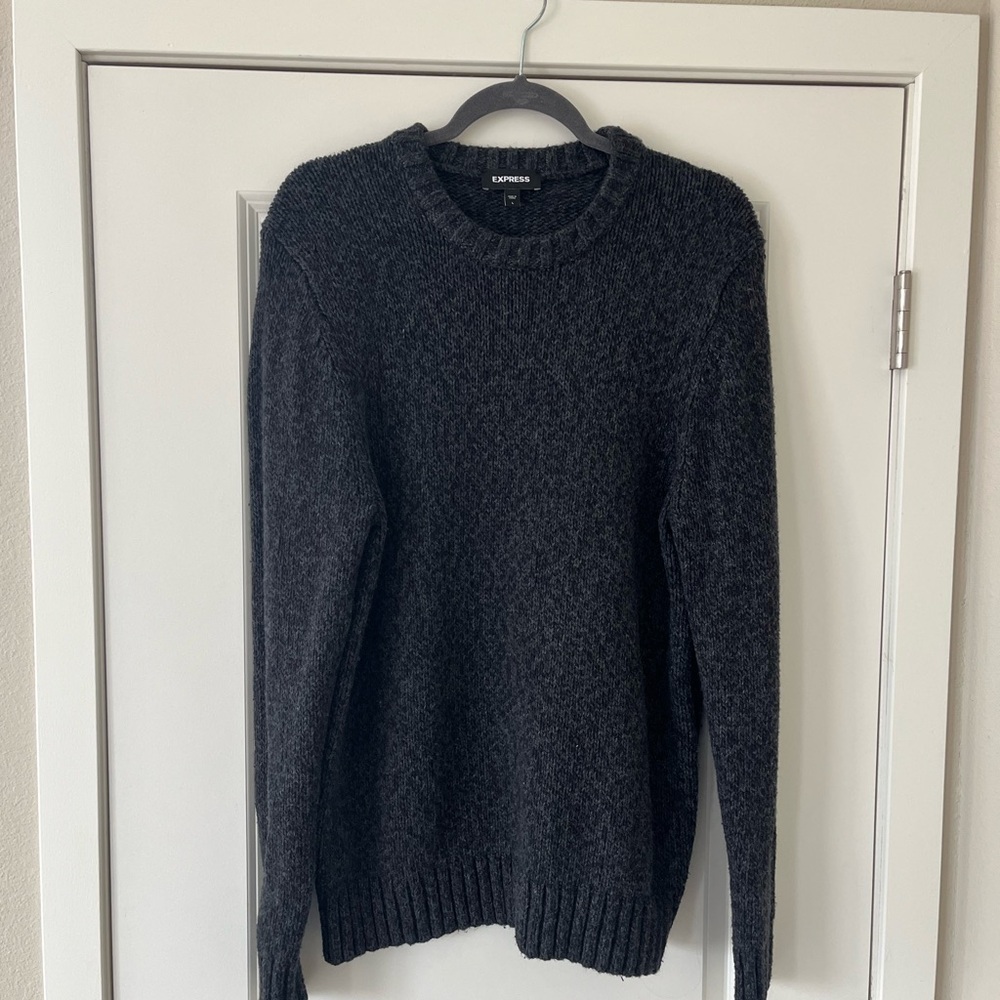 Express Men's Dark Blue Crewneck Sweater